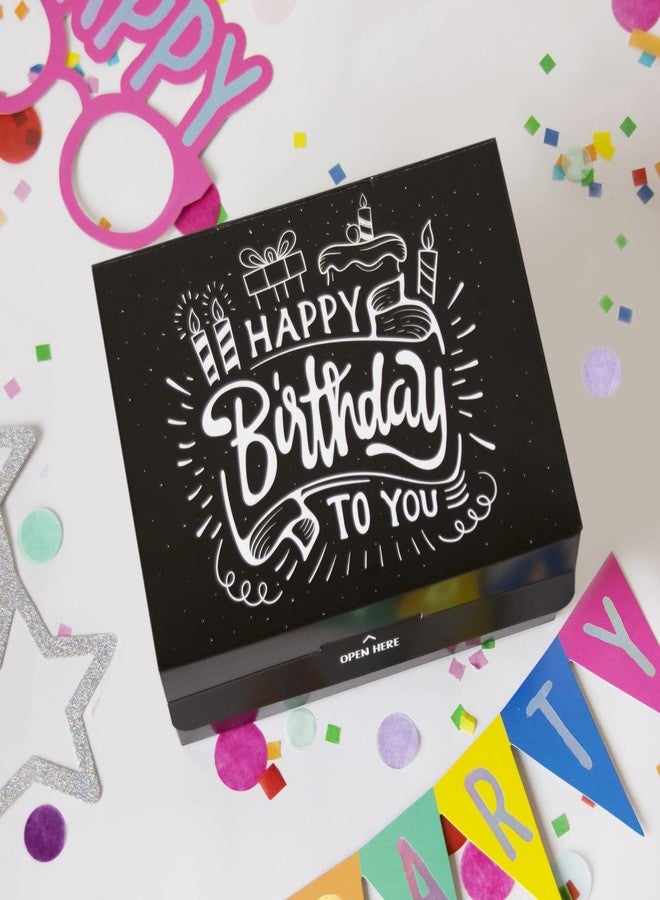 FETTIPOP Gift Box Surprise Exploding Confetti Kit (Black Premium) Happy Birthday, Prank Pop Up 7.2x5.5x4.3 in. - Image 3